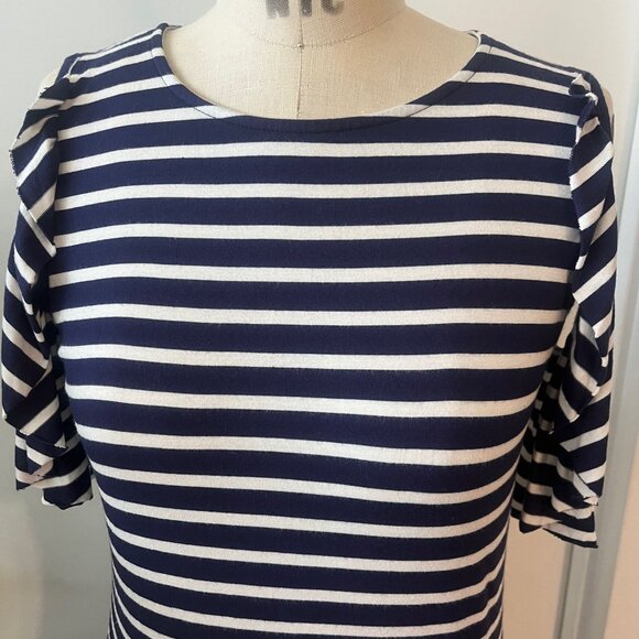 RACHEL PALLY  Cosmos Midi Dress  Navy/White Stripe Size Large - Picture 5 of 8